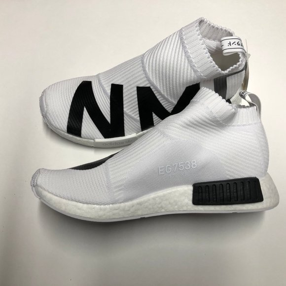 adidas NMD CS1 Primeknit White Black Mens Shoes - Picture 3 of 7